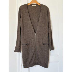 Inhabit Relaxed Fit Cashmere Sweater Long Cardigan Mushroom Brown Vintage Y2K